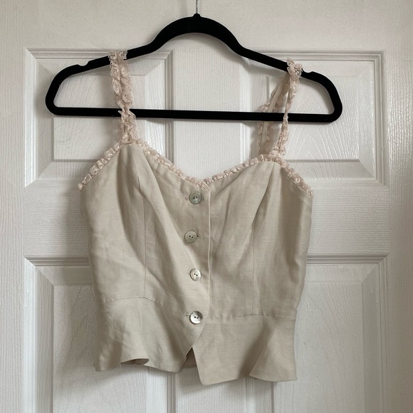 Aritzia Le Fou button down peplum blouse size 0 - Picture 5 of 7